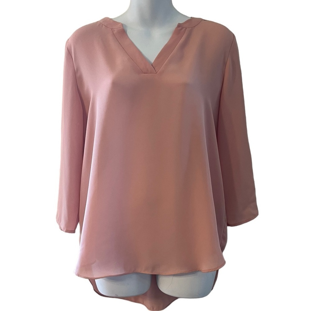 Chaus New York 3/4 Sleeve Shell Blouse in blush pink size S